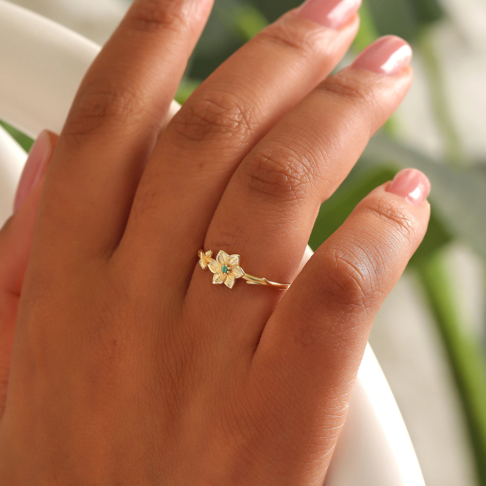 ANILLO FLOR DE NACIMIENTO (AJUSTABLE)