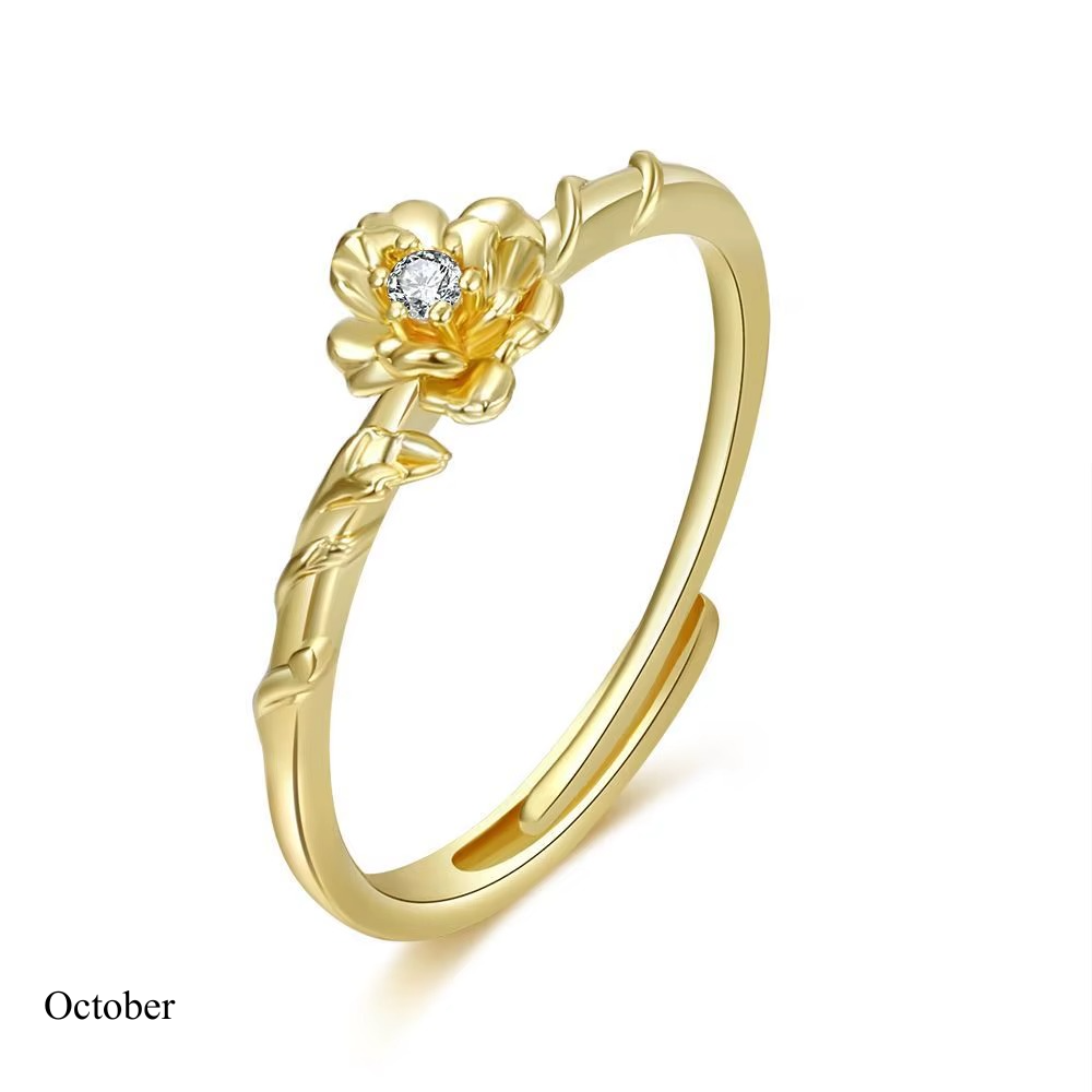 ANILLO FLOR DE NACIMIENTO (AJUSTABLE)