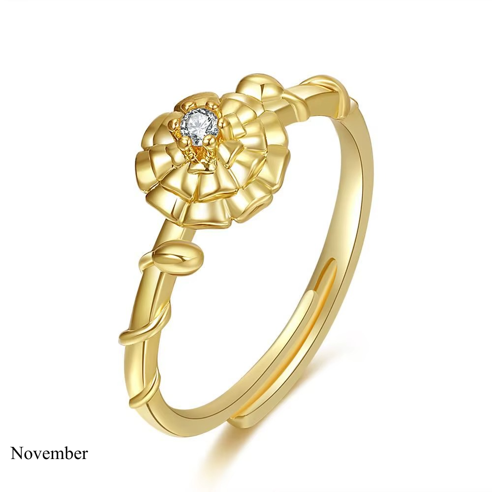 ANILLO FLOR DE NACIMIENTO (AJUSTABLE)