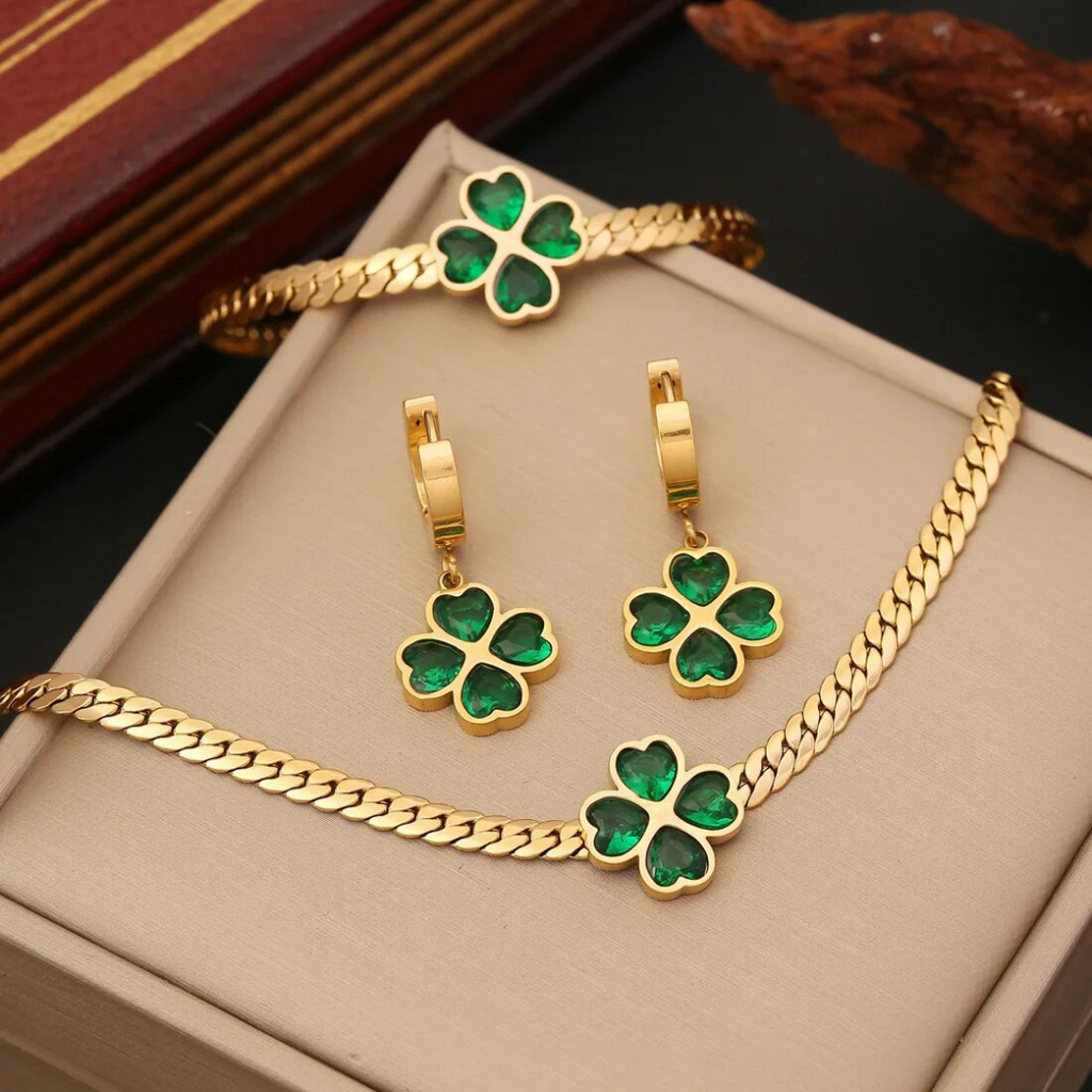 Conjunto Trébol Esmeralda | 3 PIEZAS
