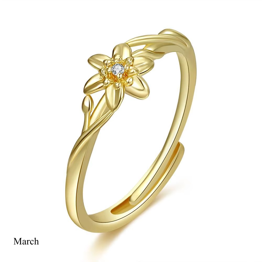 ANILLO FLOR DE NACIMIENTO (AJUSTABLE)