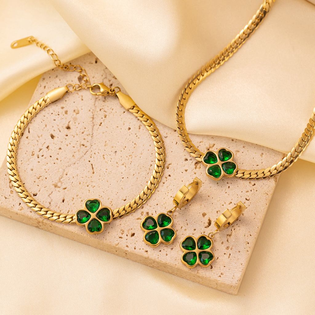 Conjunto Trébol Esmeralda | 3 PIEZAS