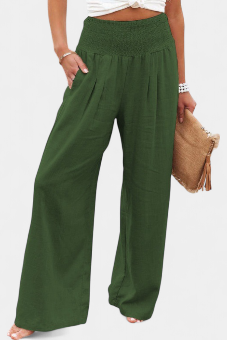 Lexia Pantalón de Algodón y Lino con Corte Fluido y Elegancia Natural