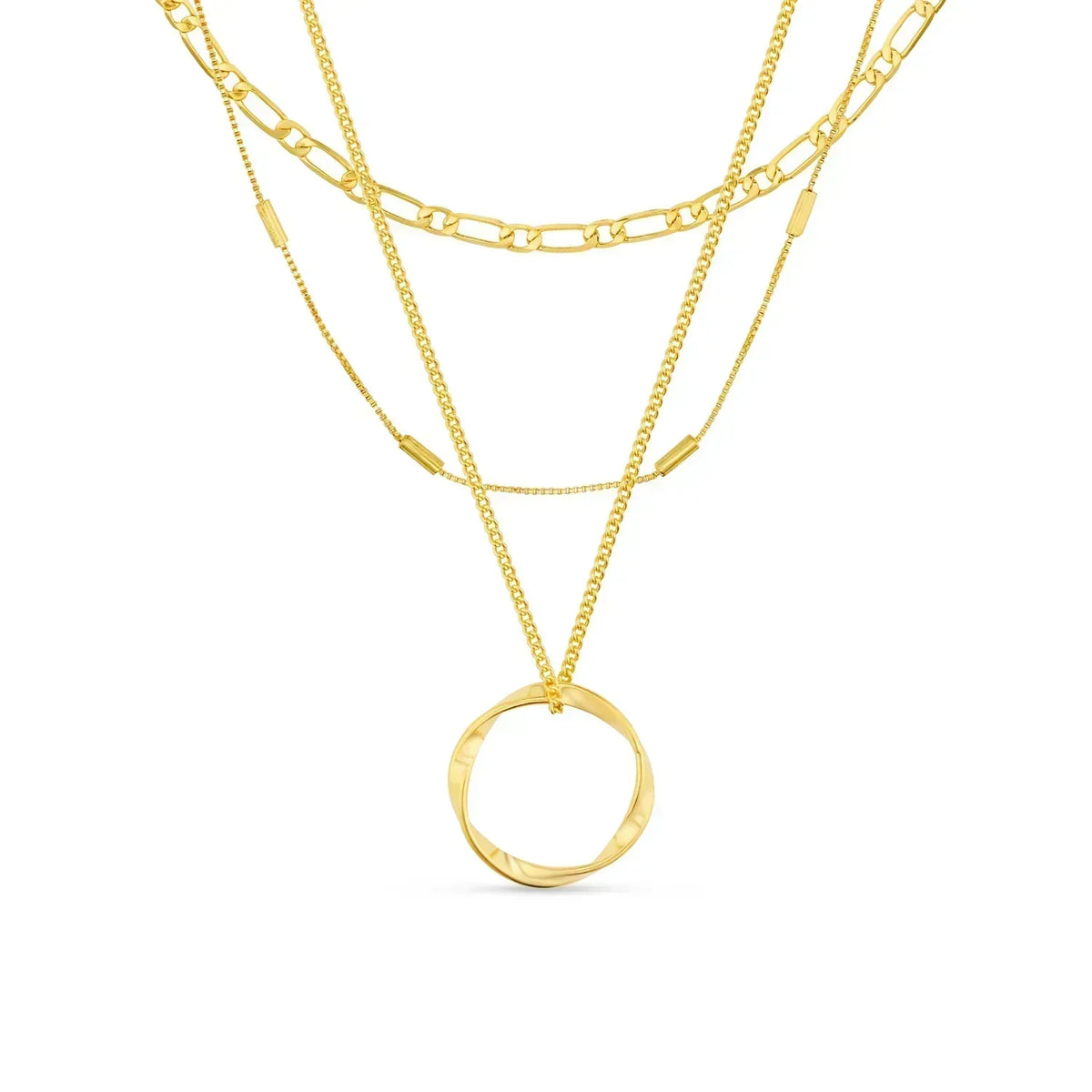 Collar de Tres Capas con Círculo Abierto