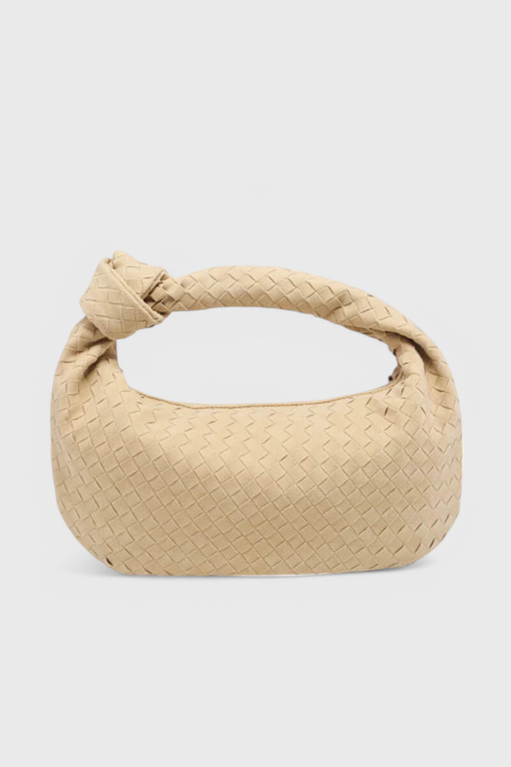 Lila Bolso Mediano Woven con Detalle de Nudo
