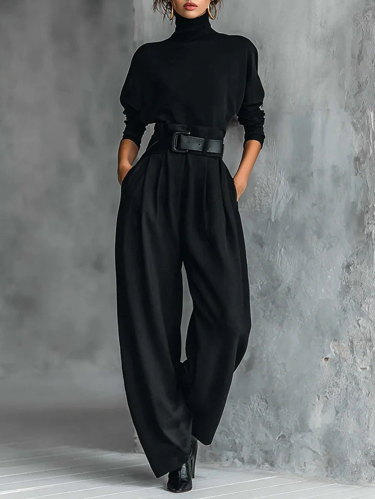 Julia Conjunto de cuello alto y pantalón recto