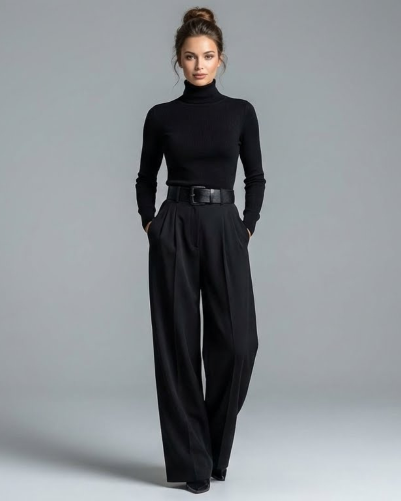 Julia Conjunto de cuello alto y pantalón recto
