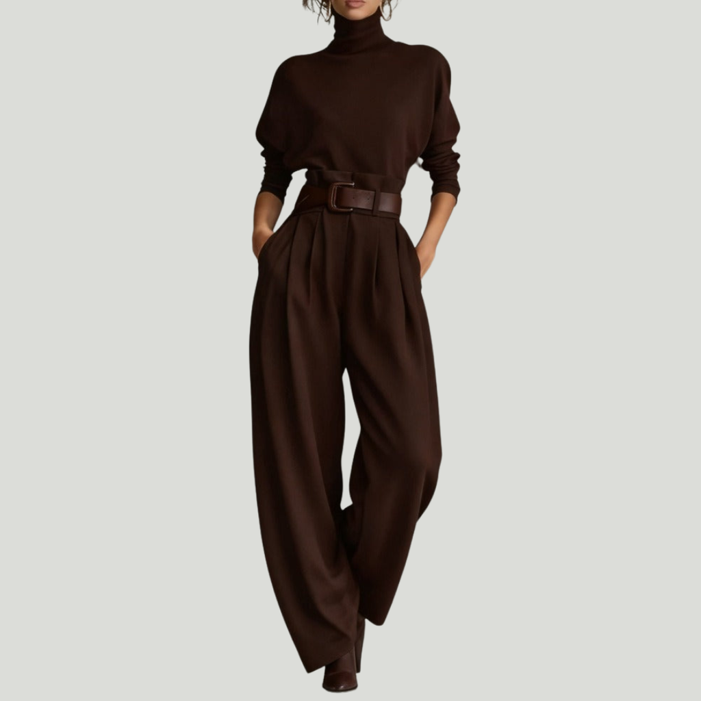 Julia Conjunto de cuello alto y pantalón recto