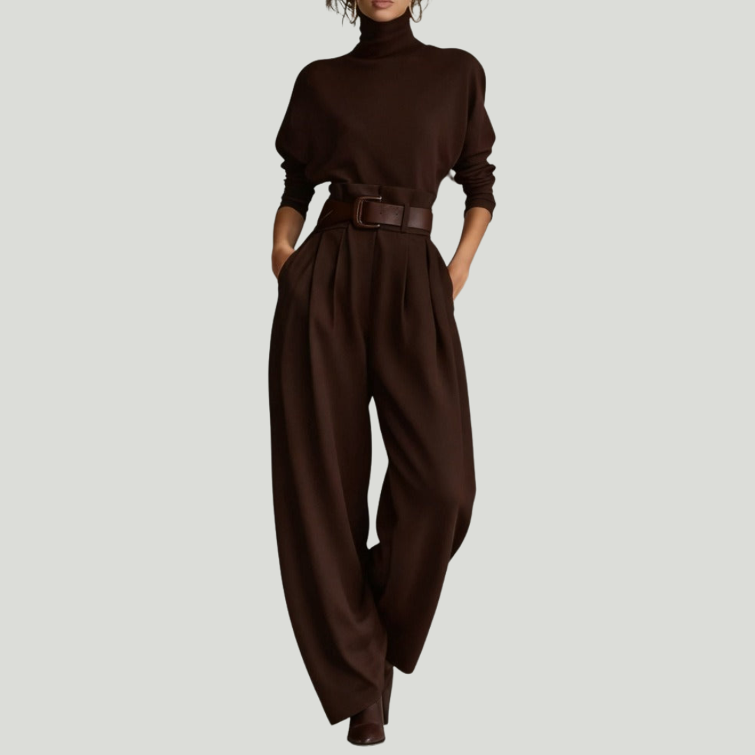 Julia Conjunto de cuello alto y pantalón recto